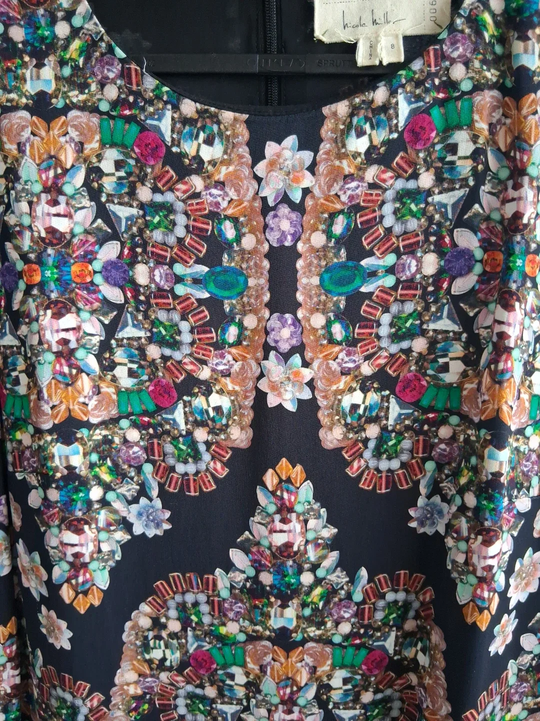 Artelier Nicole Miller Black Embellished Dress Size 8