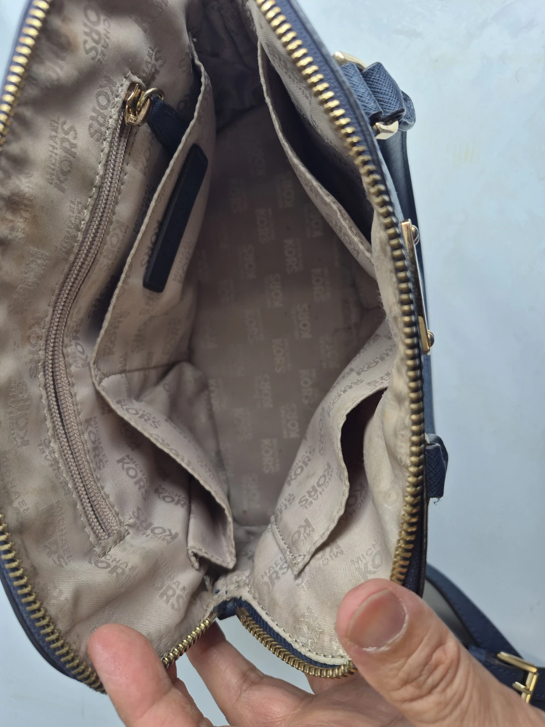 Michael Kors Navy Blue Leather Satchel Handbag - photo 4