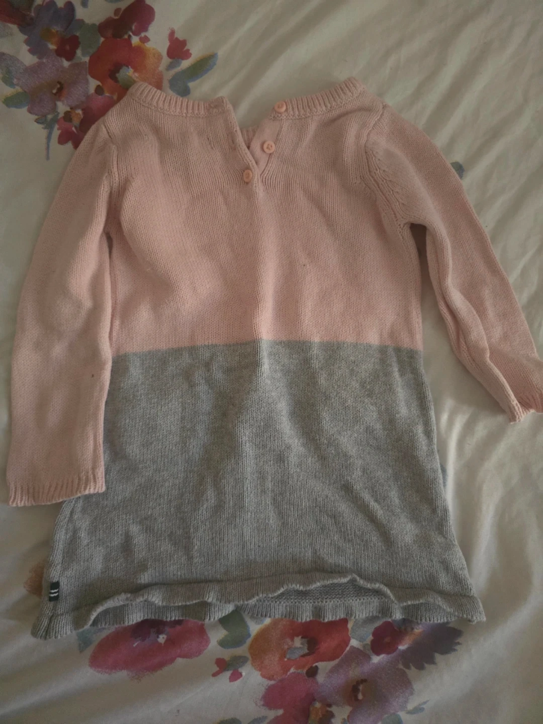 Nautica Baby Girls Sweater Dress 12M Pink/Gray - photo 3