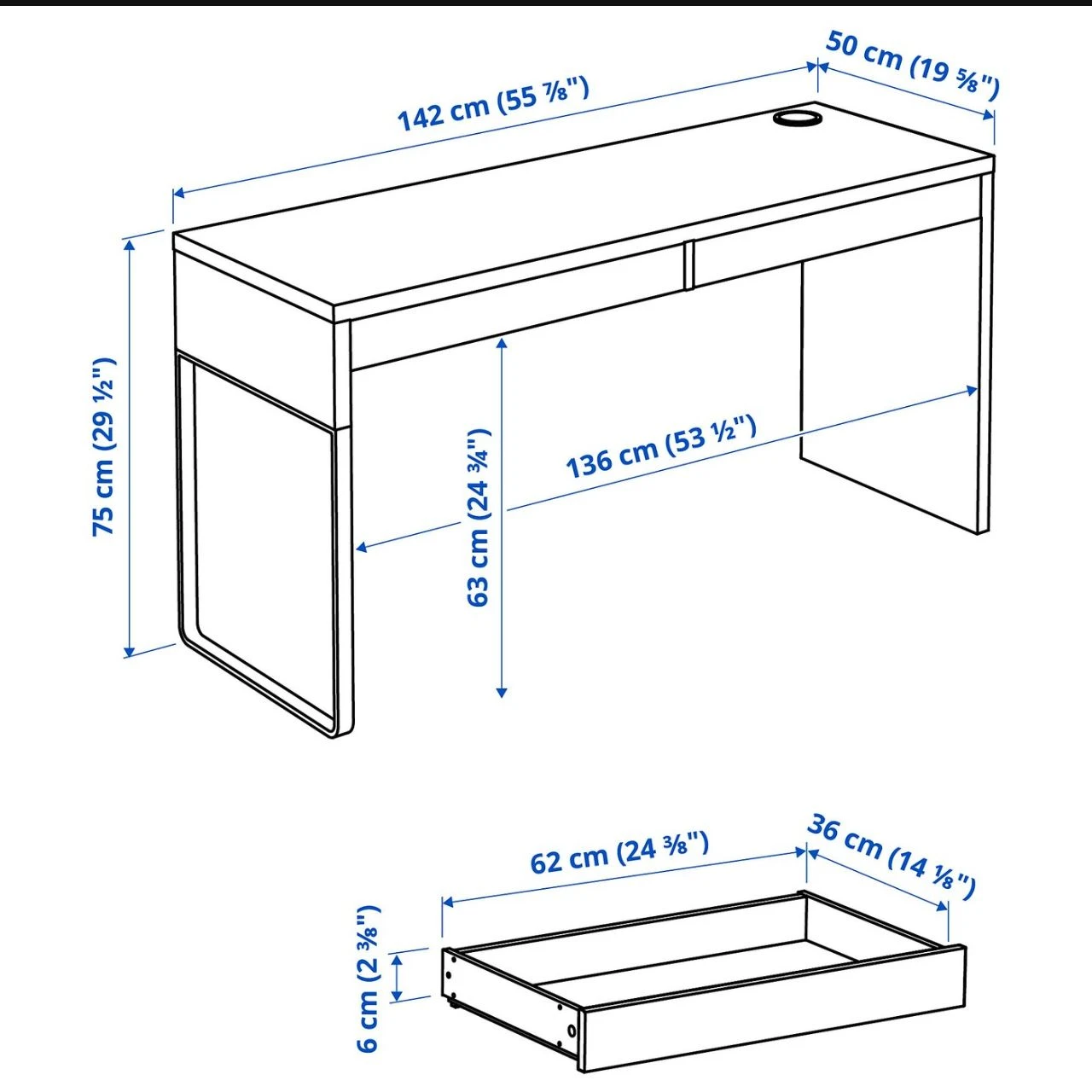IKEA MICKE White Desk - photo 2