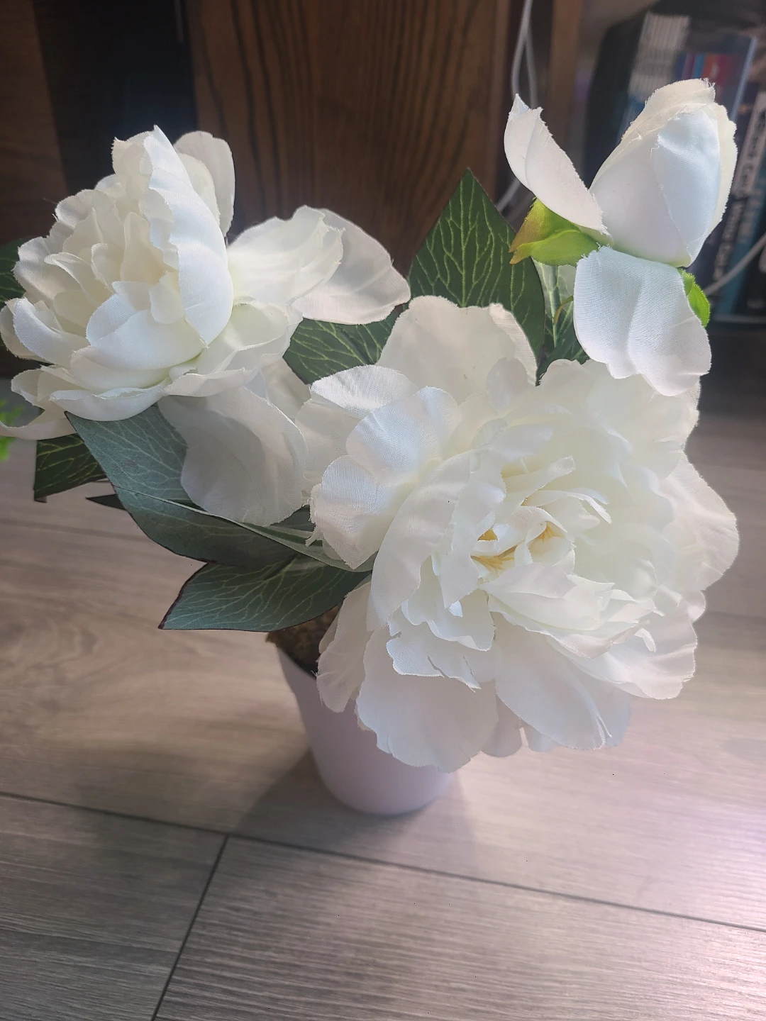 White artificial peony arrangement #free