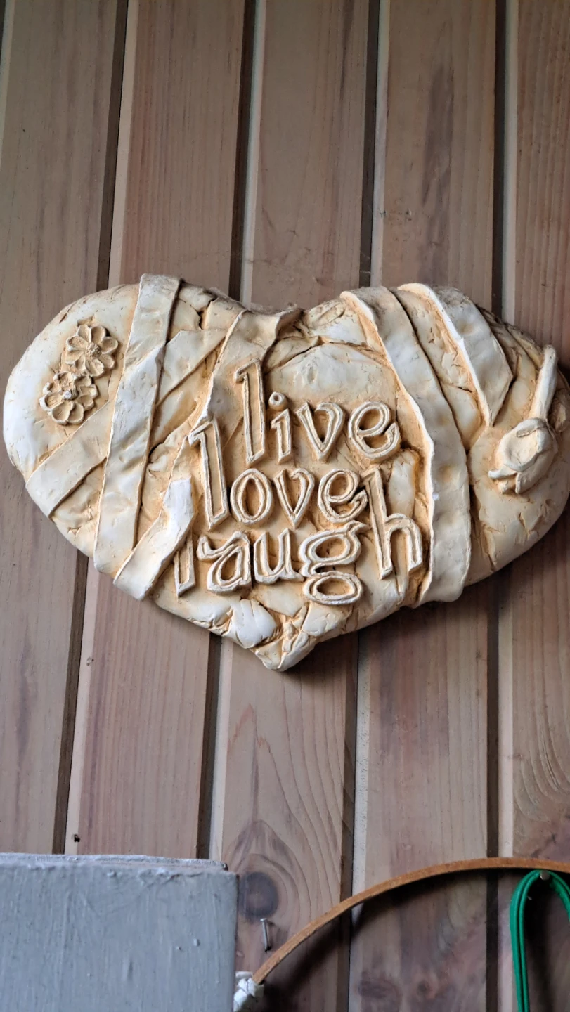 Heart Shaped 'Live Love Laugh' Decorative Wall Plaque