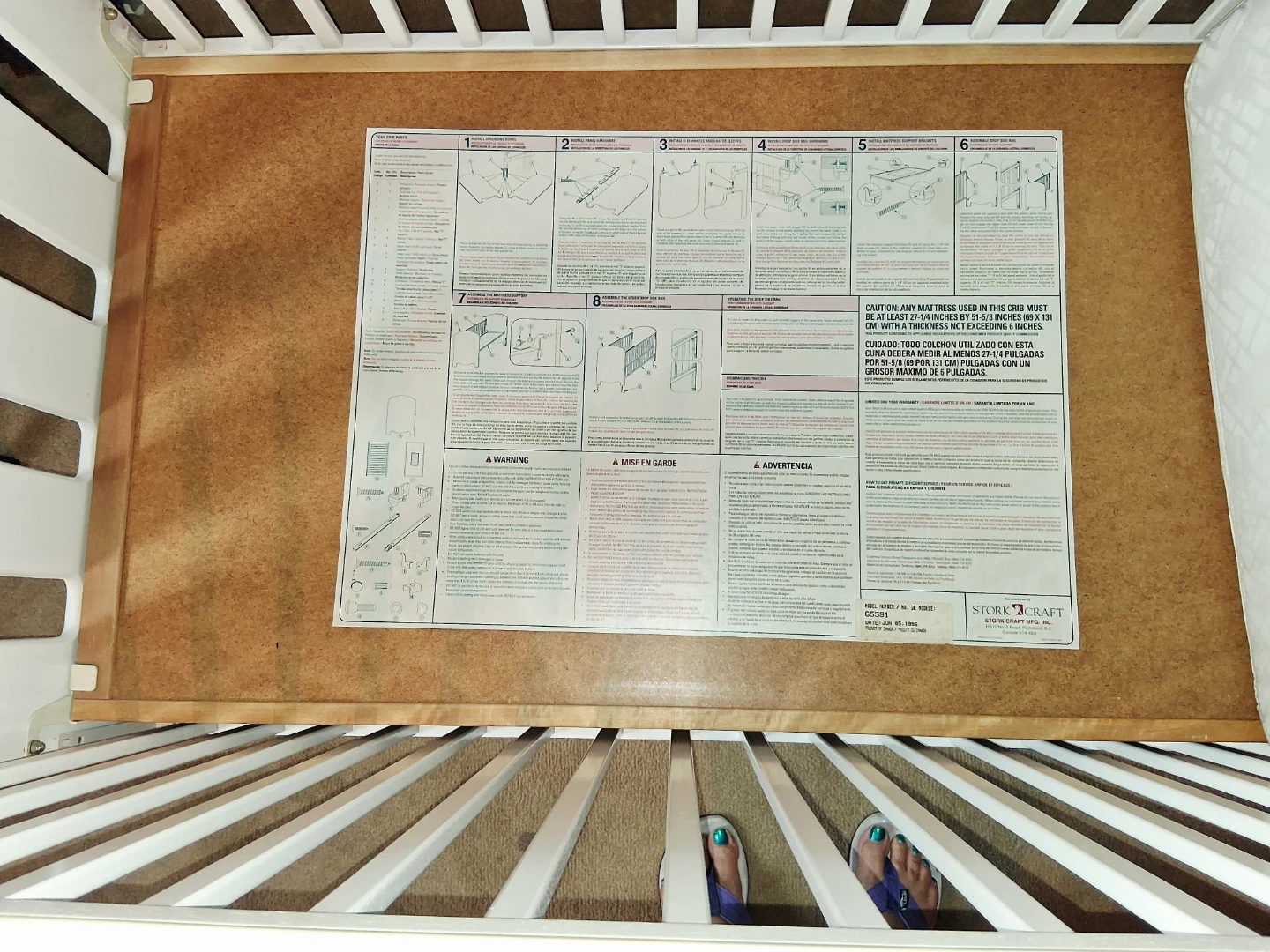 White Baby Crib with Mattress - photo 5