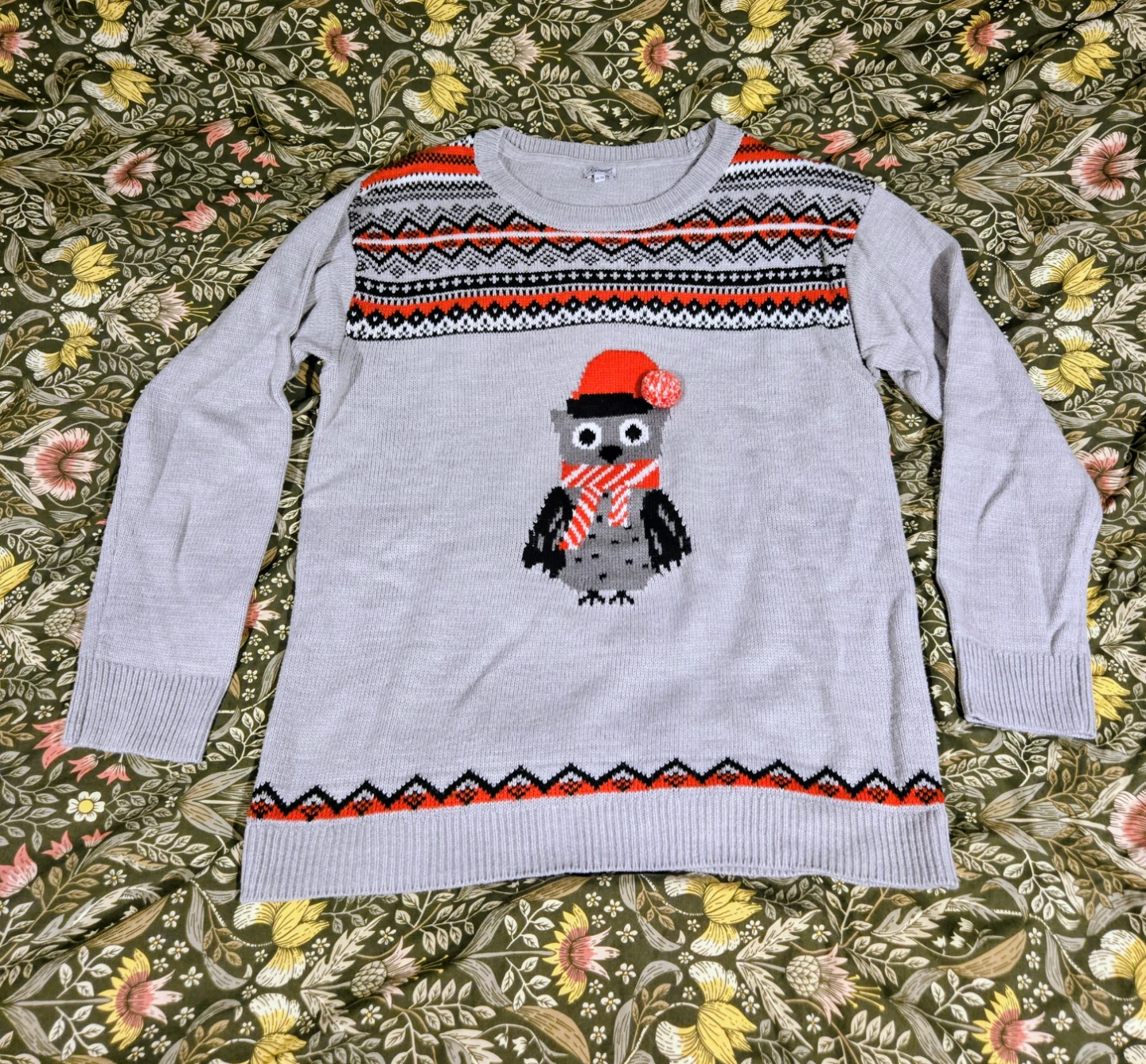 Kismet Christmas Owl Sweater XL