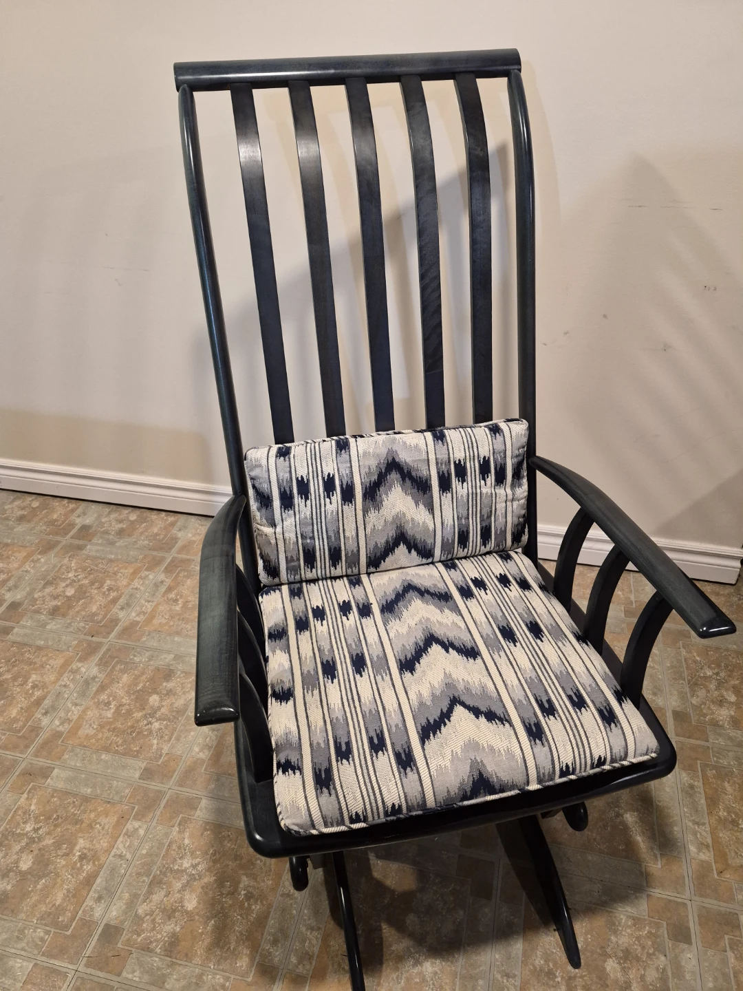 Dark Blue Glider Rocker Chair with Cushions - photo 4