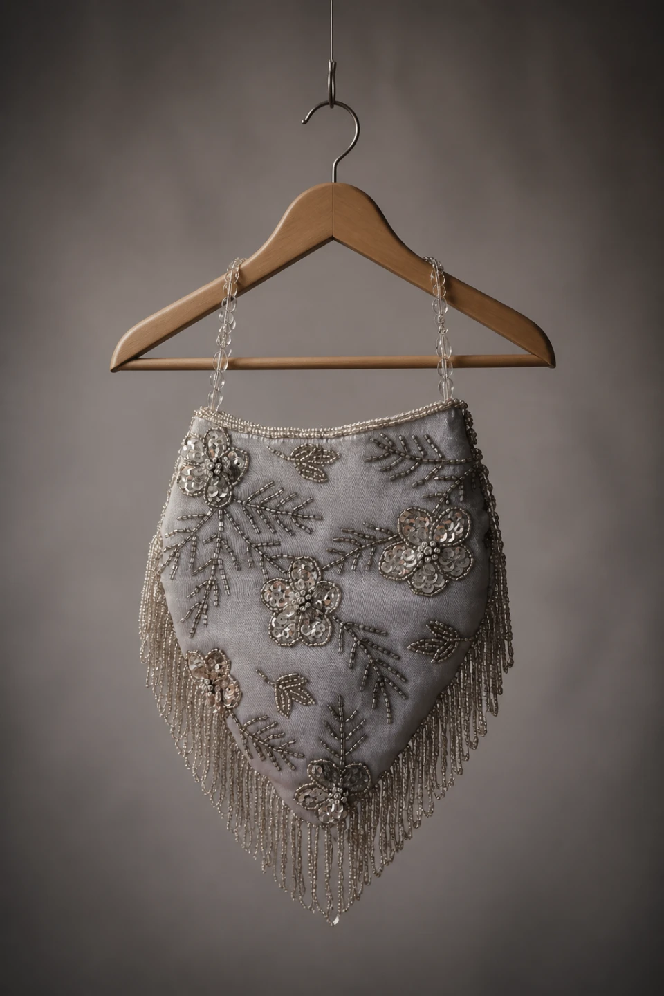 Embellished Beaded Fringe Evening Bag
