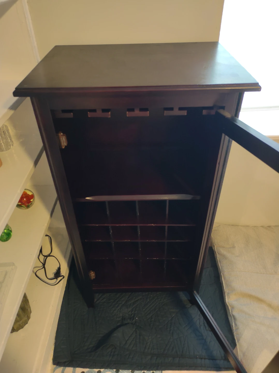Dark Wood Cabinet with Glass Door - photo 4