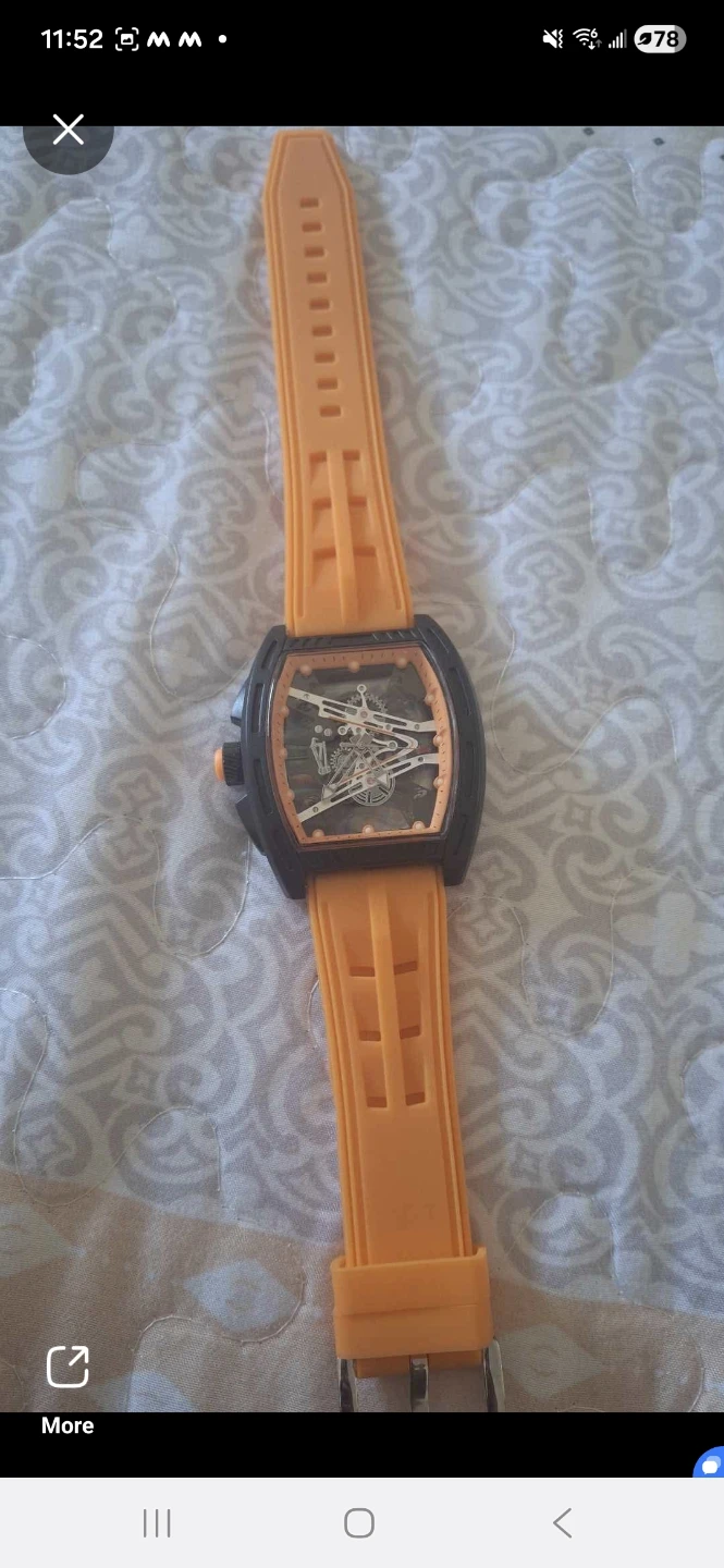 Skeleton Dial Watch - Orange - photo 3