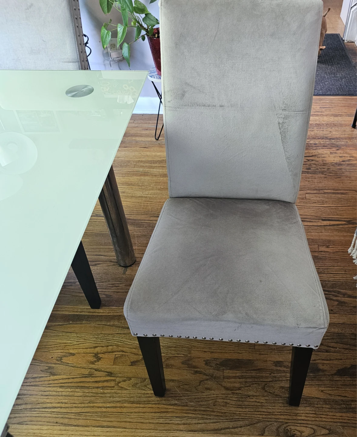 Glass Dining Table with 3 Chairs and Bench - photo 2