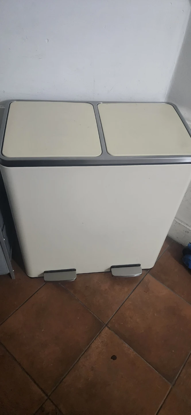Dual Compartment Trash Can with Foot Pedals