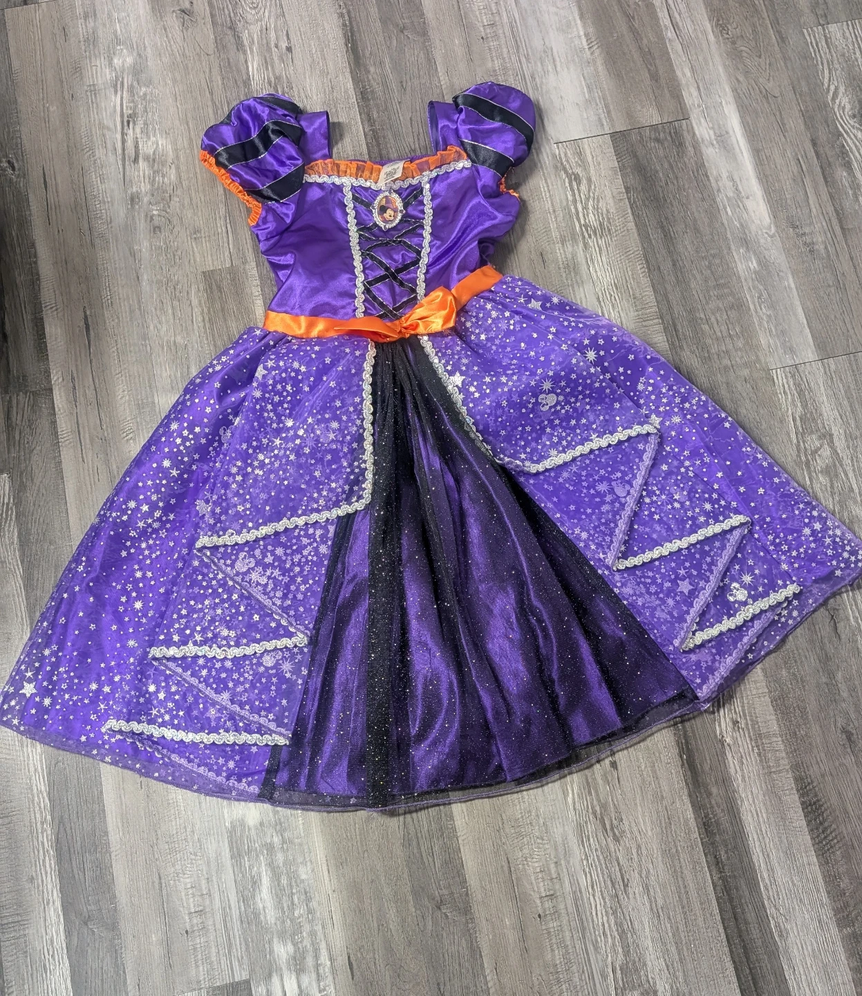 Girls Halloween Minnie Mouse Purple Witch Costume Dress