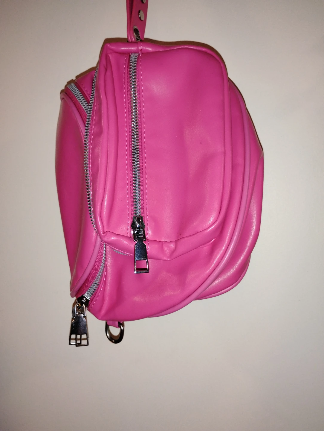 Hot Pink Faux Leather Washroom Bag/Travel Bag