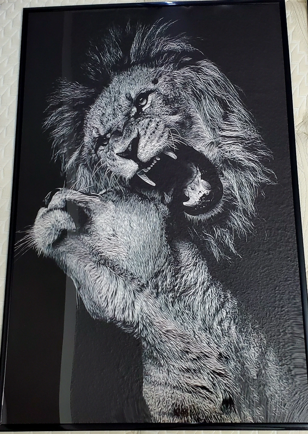 Set of 3 Framed Lion Canvas Prints - photo 2