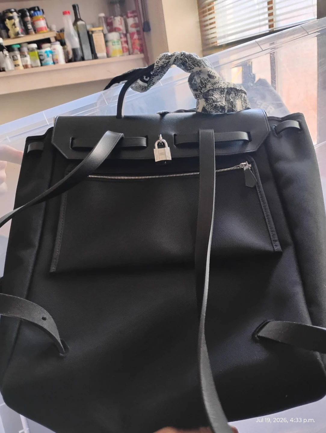 Hermès Black Backpack with Lock Detail - photo 2