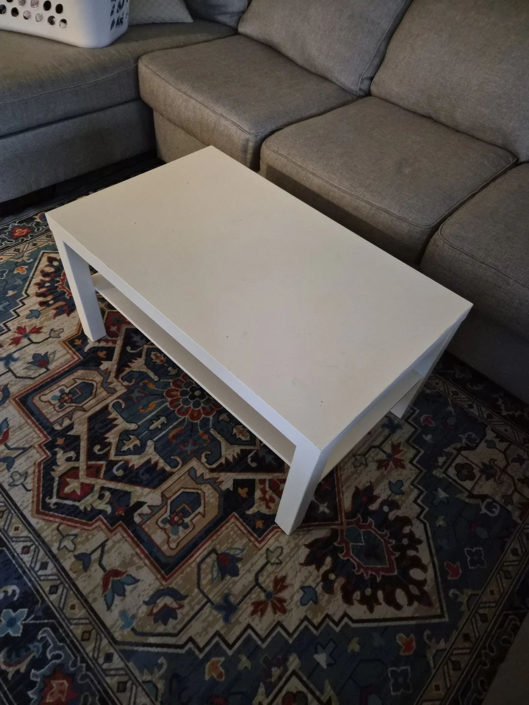 White Coffee Table with Shelf