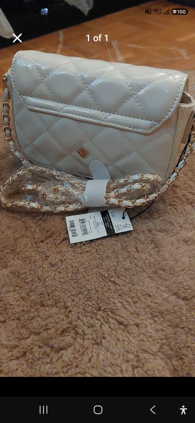 CALL IT SPRING Quilted Cream Handbag with Chain Strap - photo 2