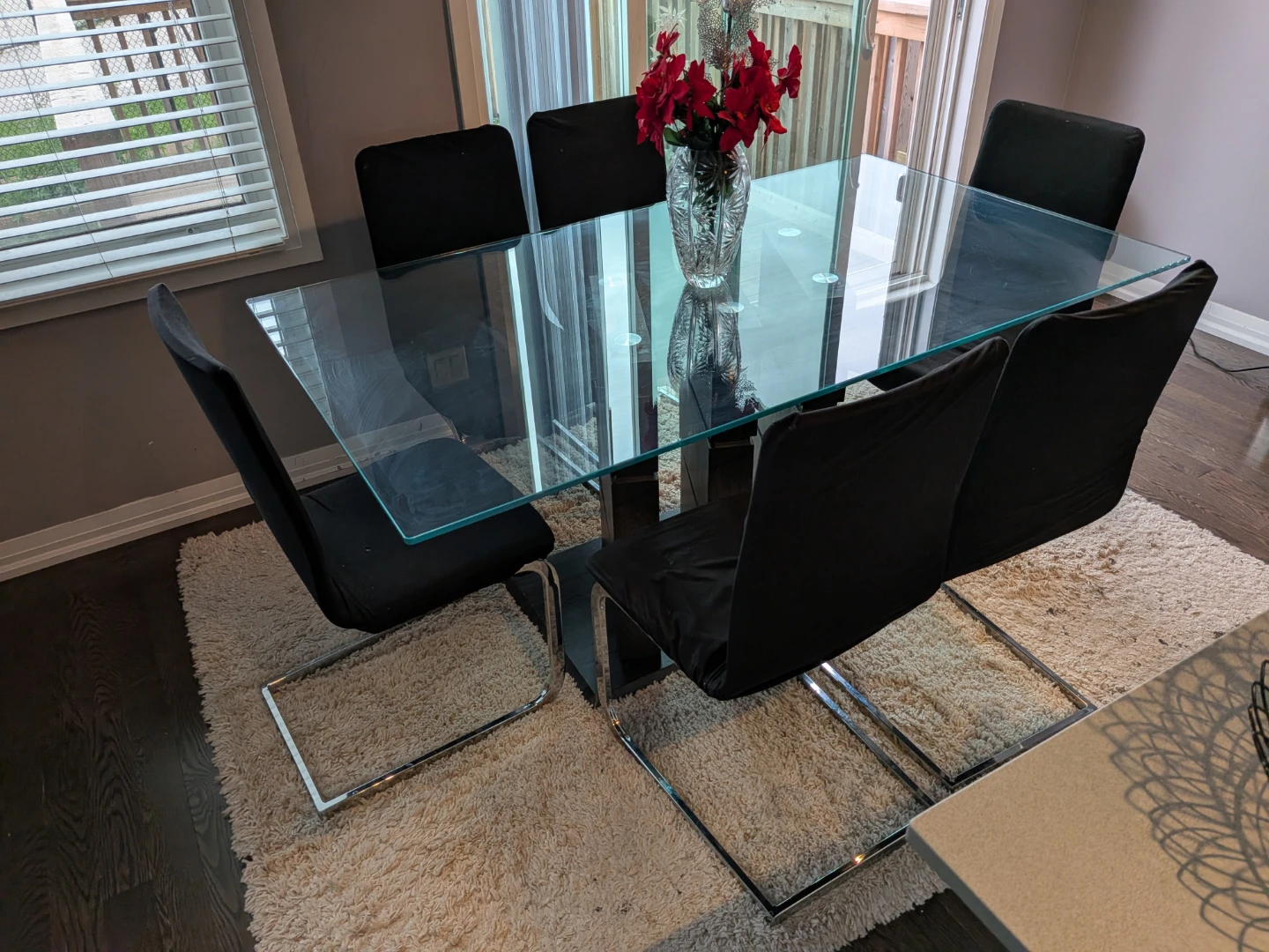 Glass Dining Table with 6 Chairs - photo 2