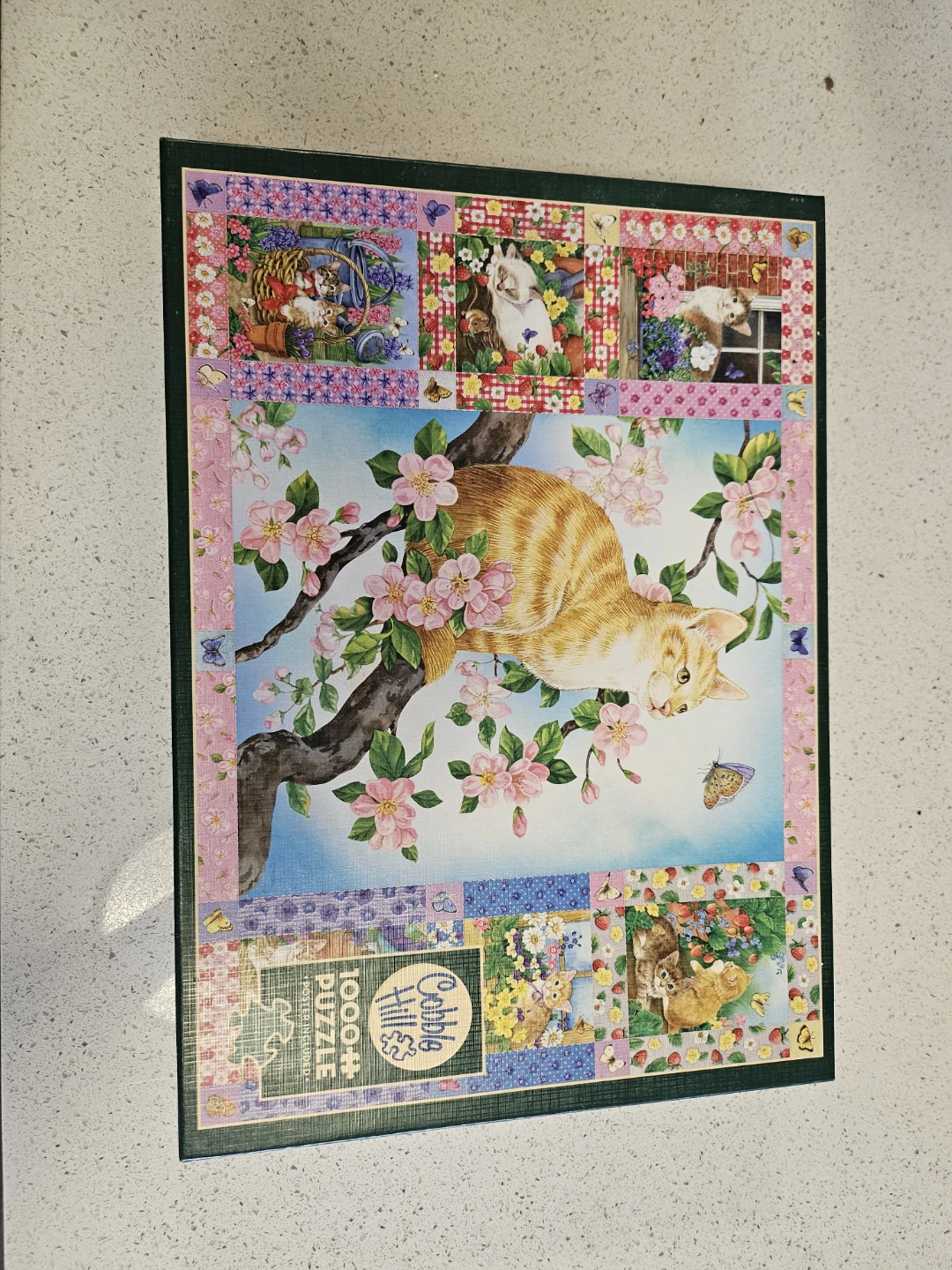1000 Piece Jigsaw Puzzle - Orange Tabby Cat & Flowers