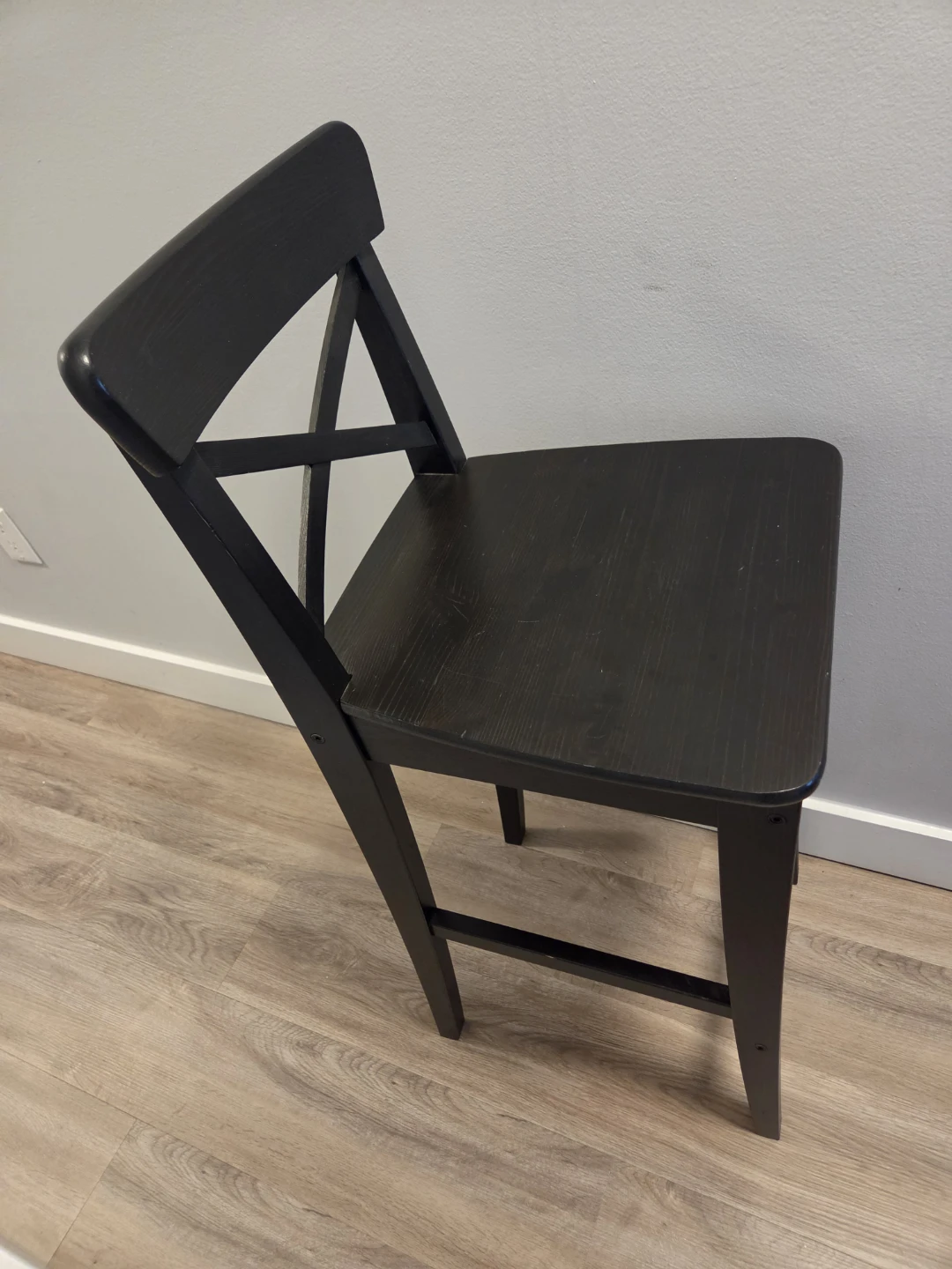 Black Wooden Bar Stool - photo 3