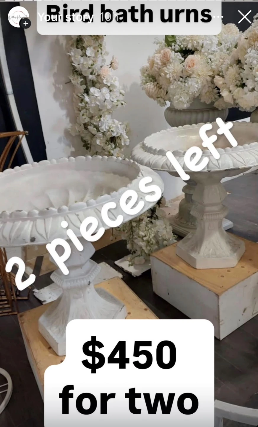 Bird Bath Urns - Set of 2