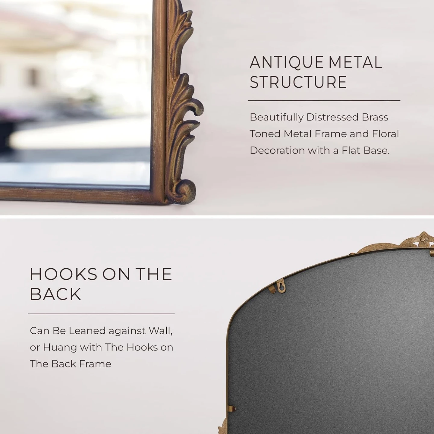 Vintage French Style Arch Mirror - 36" x 24" - photo 3