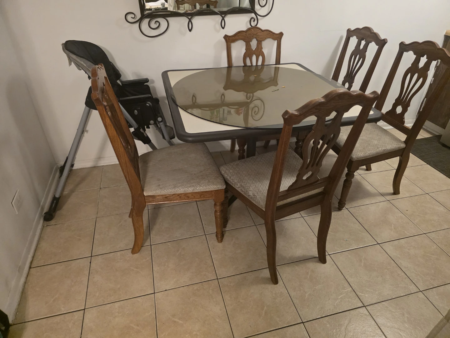 Wooden Dining Table Set with Chairs