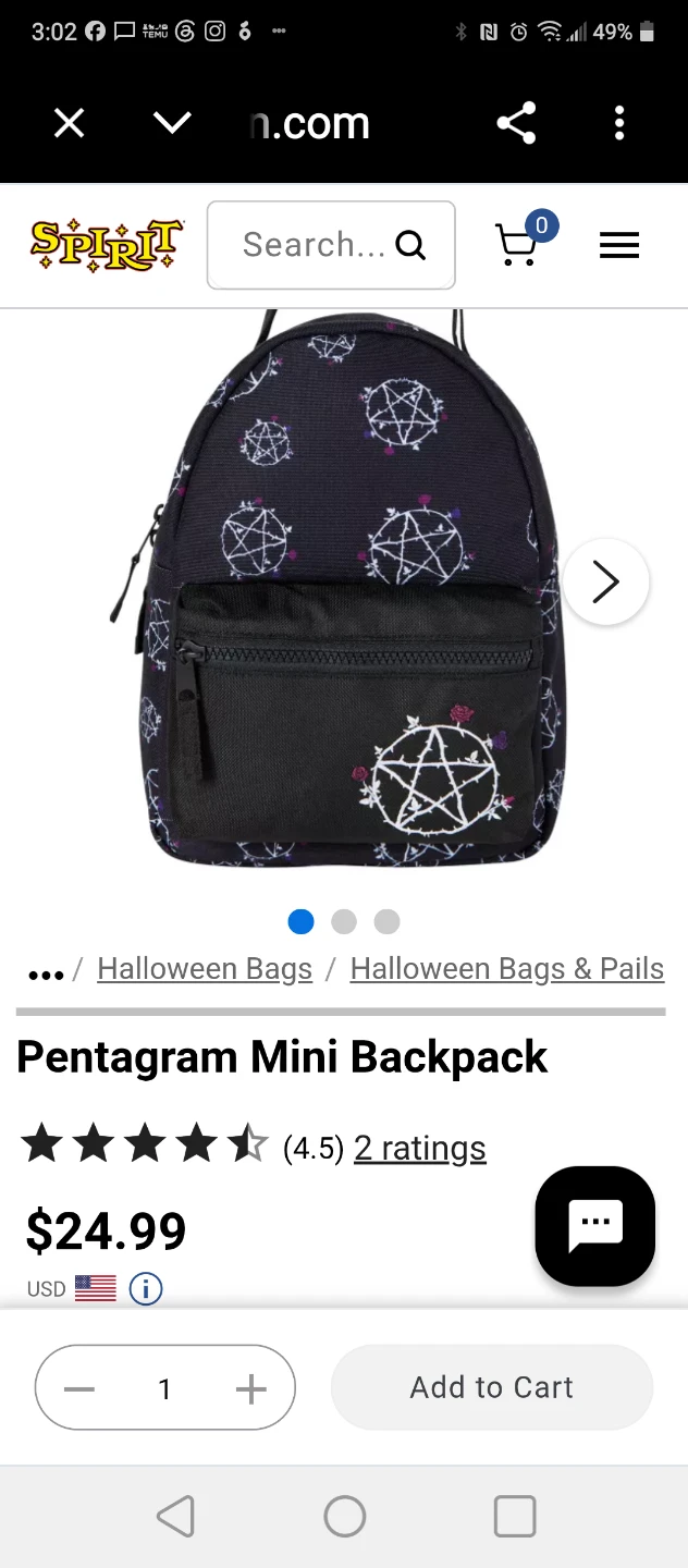 Spirit Pentagram Mini Backpack
