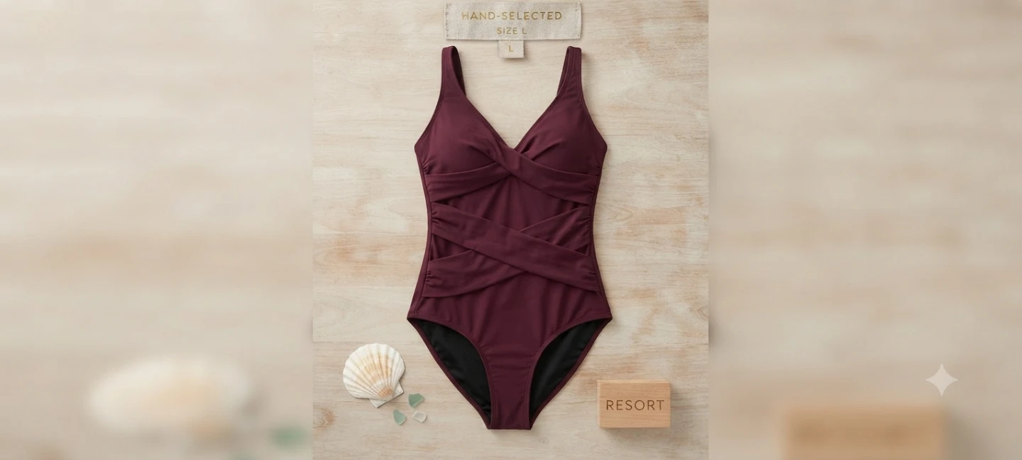 Maroon One-Piece Swimsuit