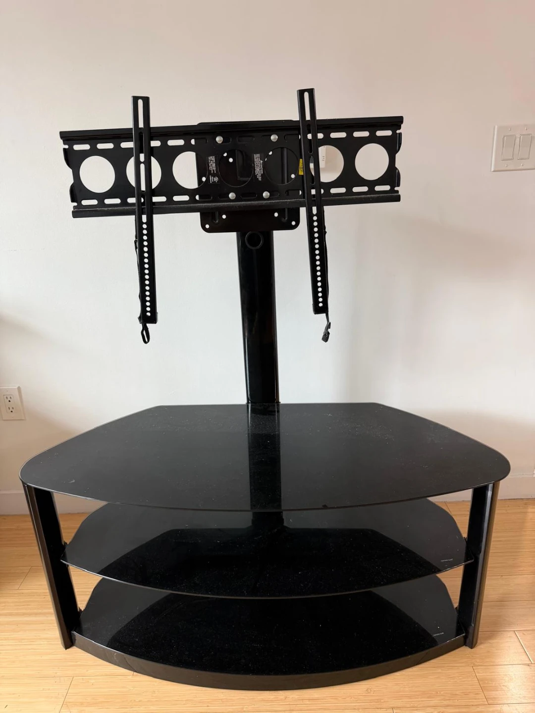3 tier black glass TV Stand with Mount (selling ASAP) - photo 3