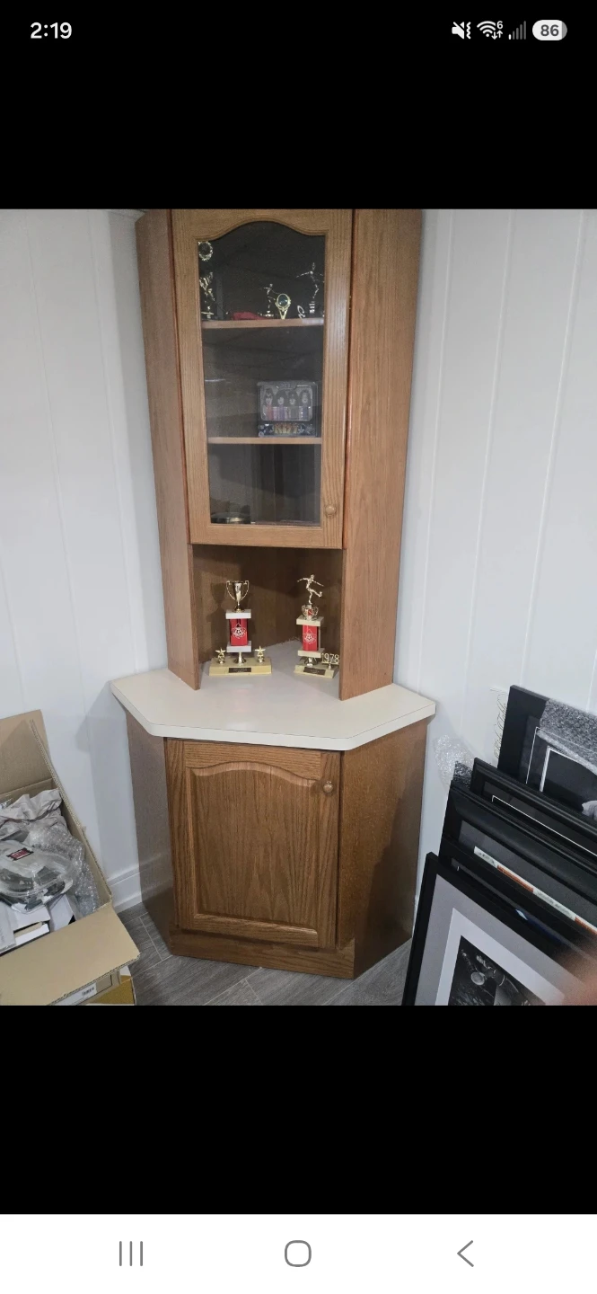 Corner Cabinet with Glass Door