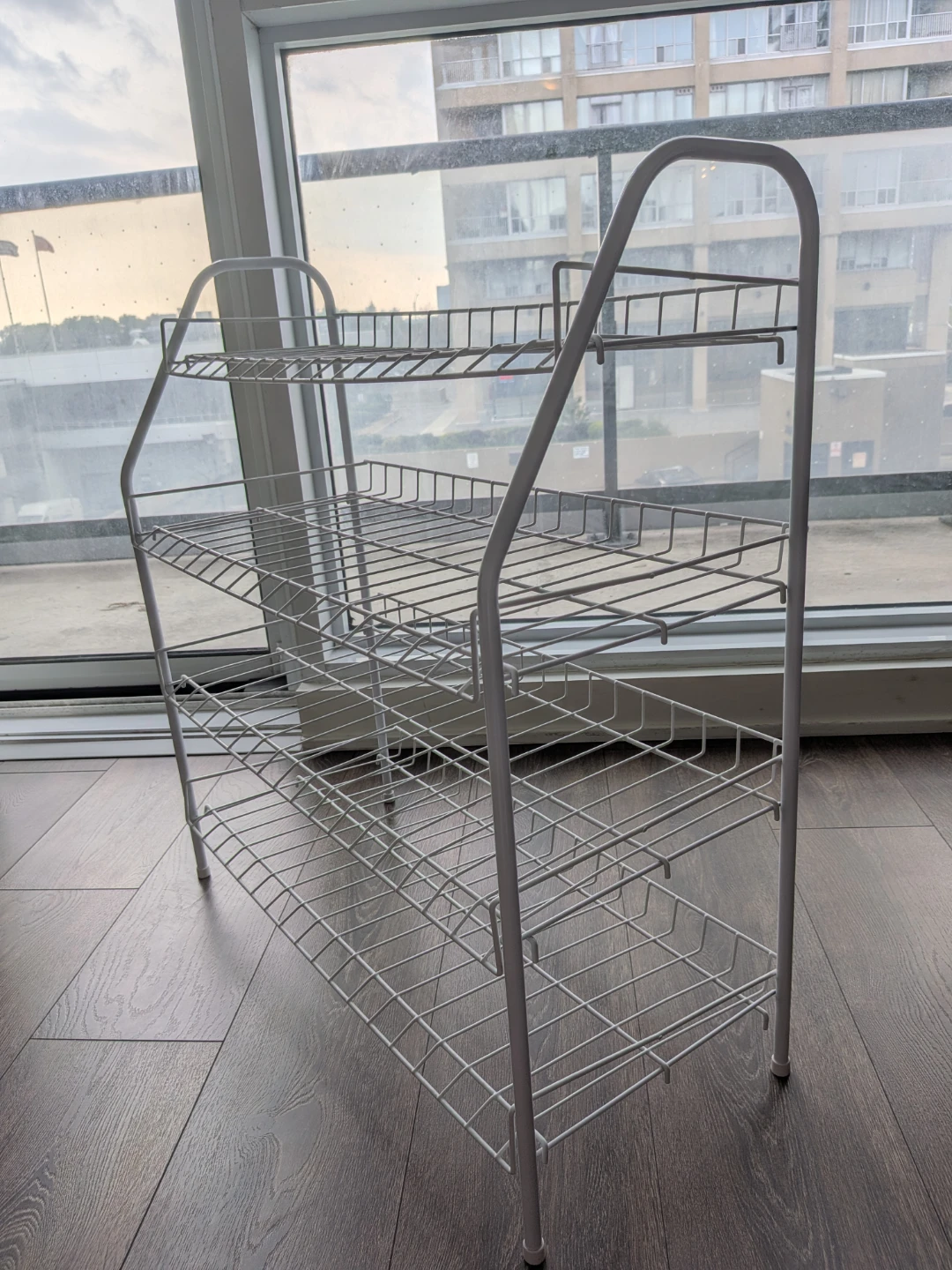 4-Tier White Metal Wire Shoe Rack - photo 3
