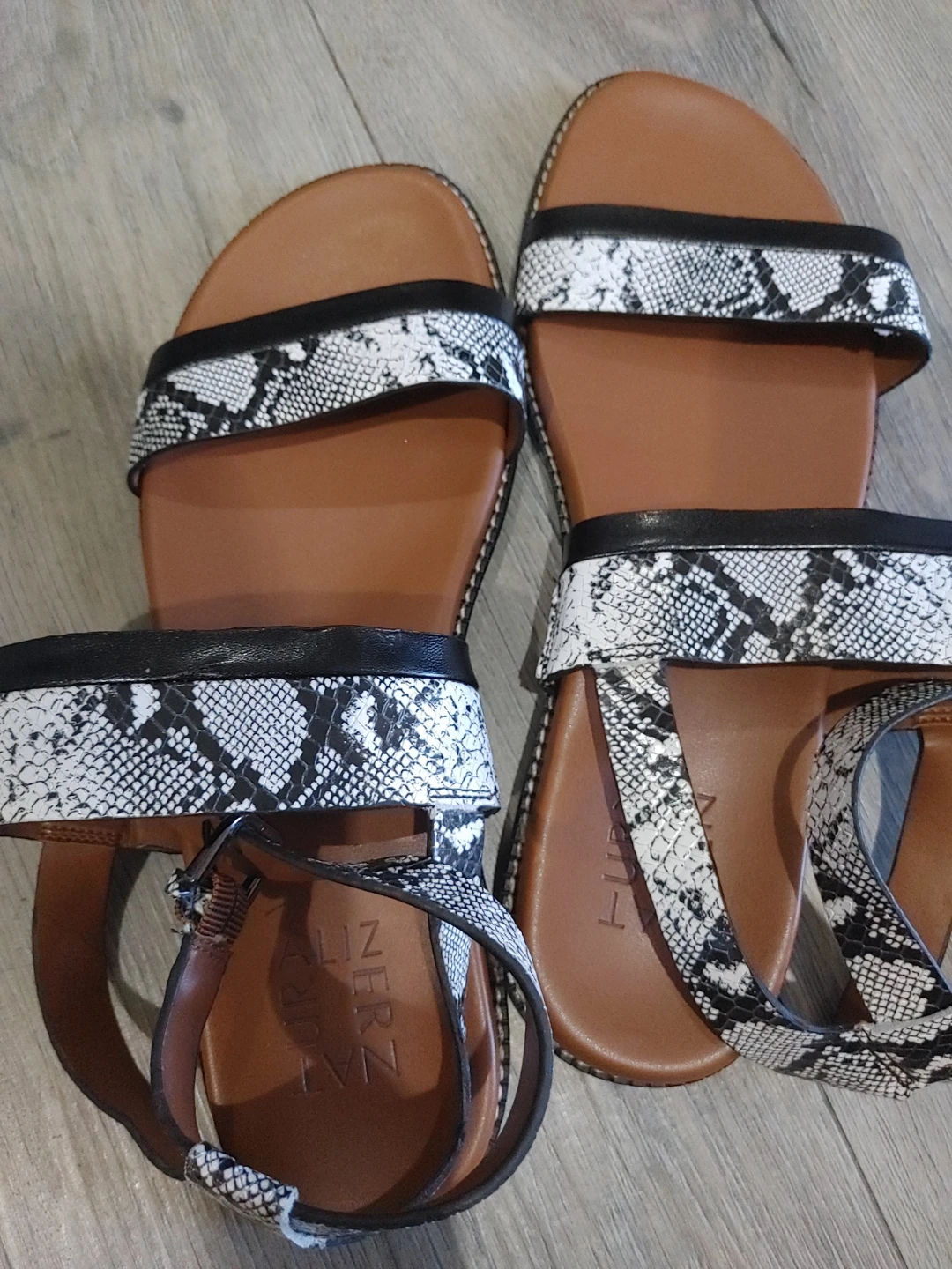 Naturalizer Snake Print Flat Sandals - brand new