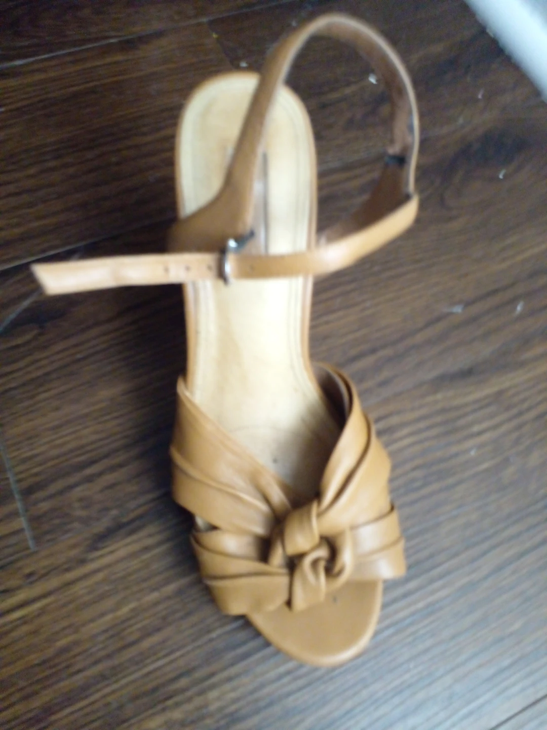 Tan Leather Block Heel Sandals - photo 2