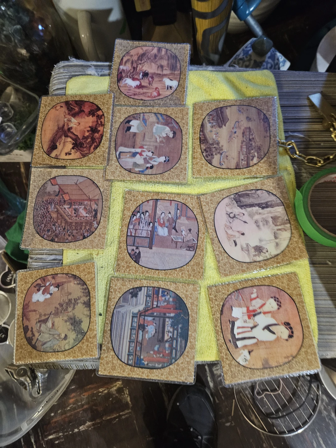 Set of 10 Ancient Chinese Painting Coasters - photo 4