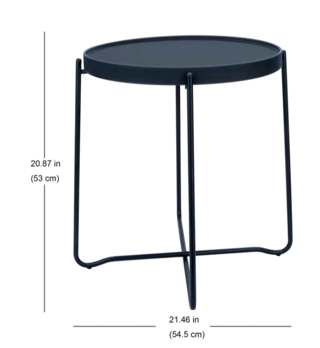 Black Round Side Table
