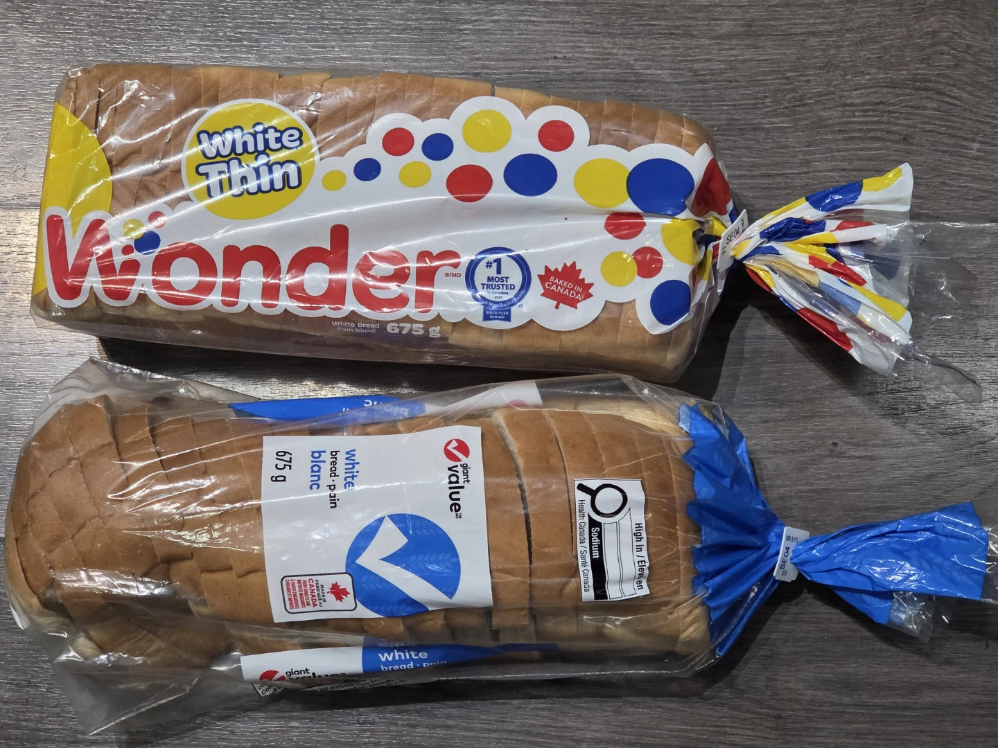 Free white bread – 2 unopened bags
