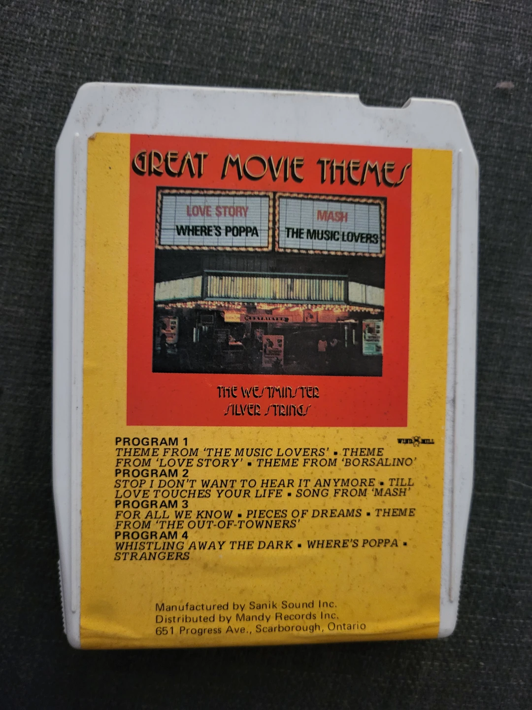 Great Movie Themes 8-Track Tape by Westminster Silver Strings