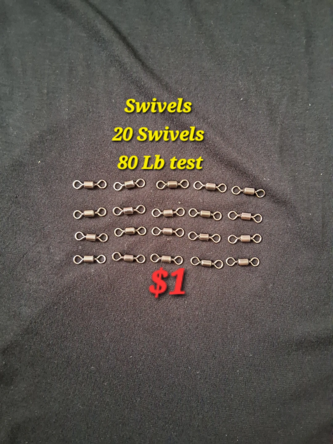 Fishing Swivels - 20 Count, 80 Lb Test