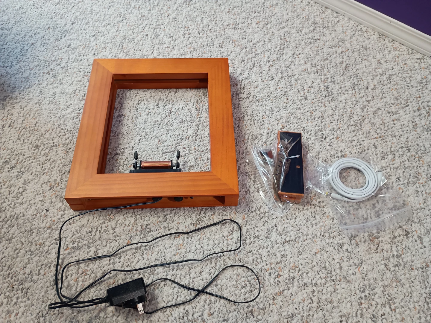 Wooden Framed Feather Display with Light - photo 2