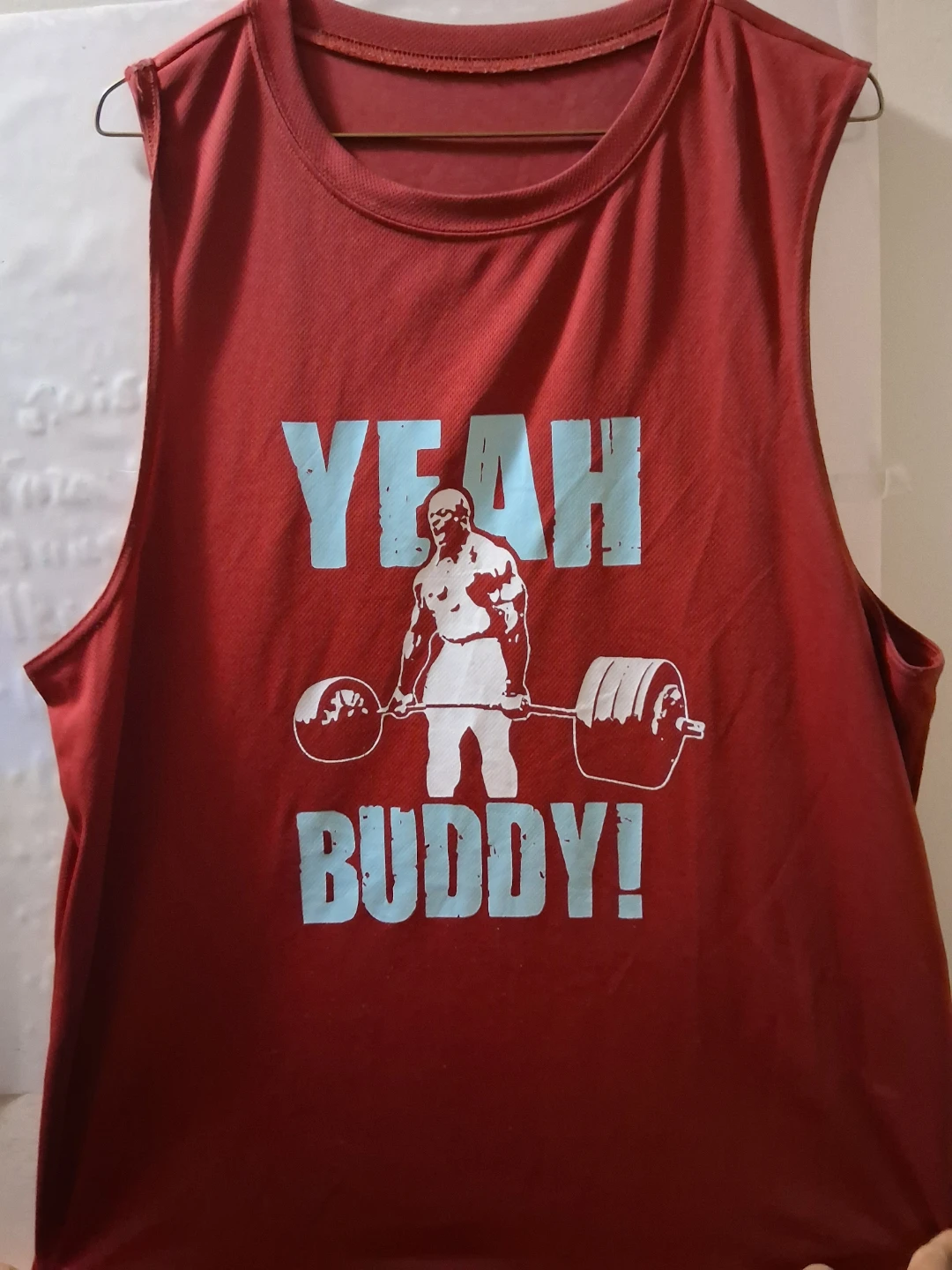 Red Sleeveless Shirt - "Yeah Buddy!"