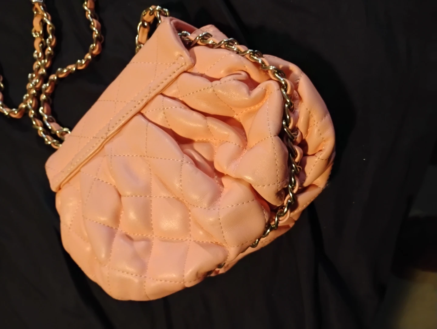 Quilted Chain Shoulder Bag - Pink