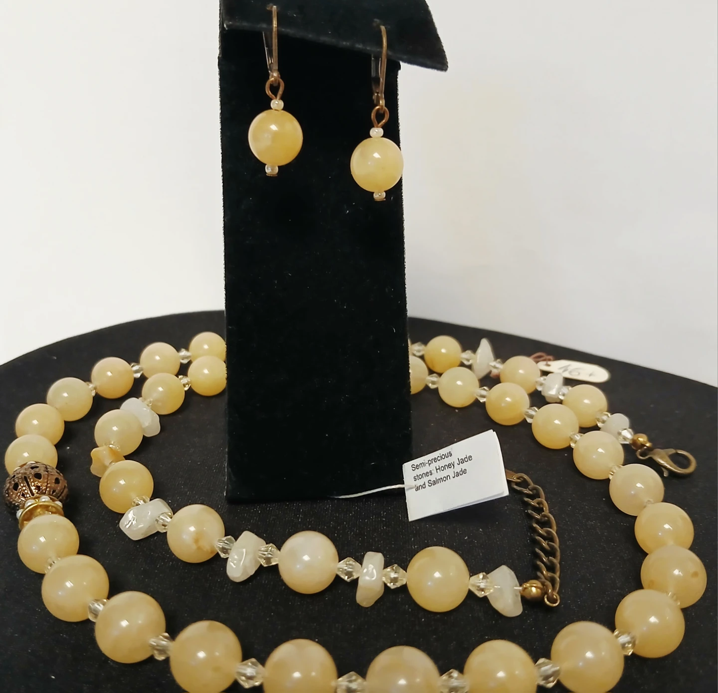 Semi-precious stones Honey Jade and earrings set - photo 3