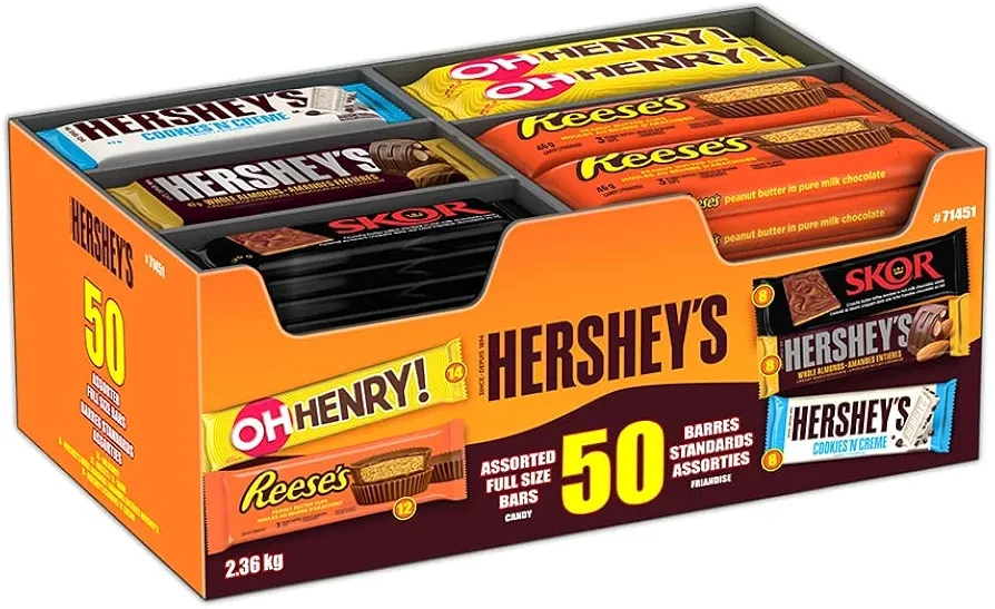 Hershey's Assorted Full Size Candy Bars - 50 Count