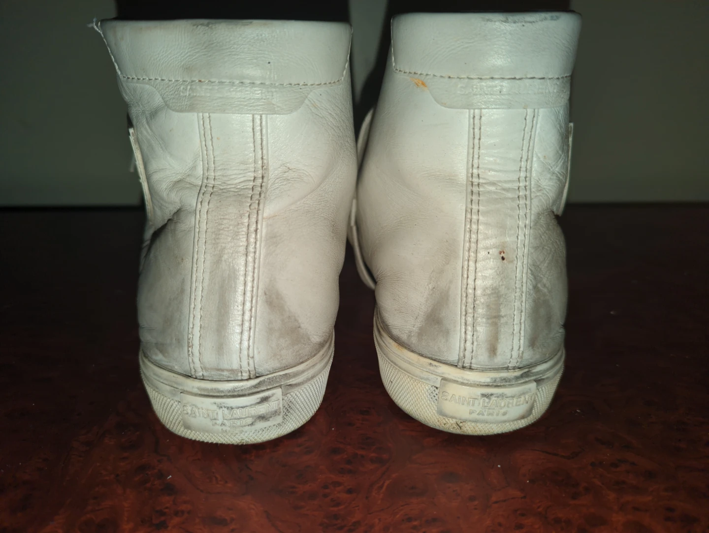 Saint Laurent Paris White Leather High-Top Sneakers - photo 5