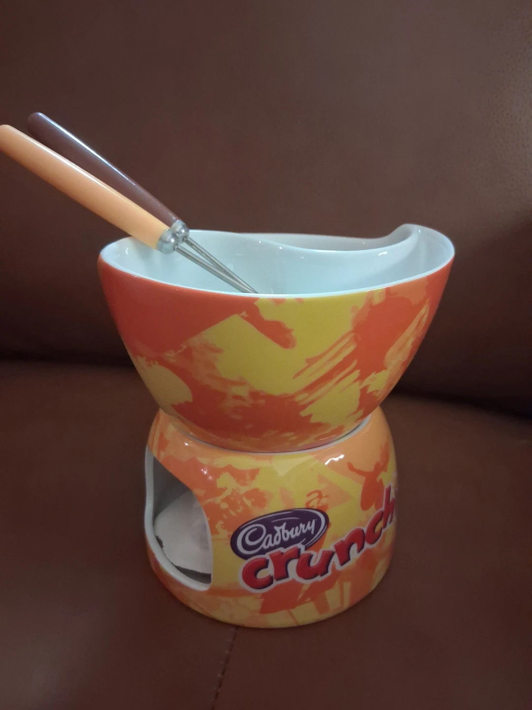 Cadbury Crunchie Ceramic Chocolate Fondue Set!