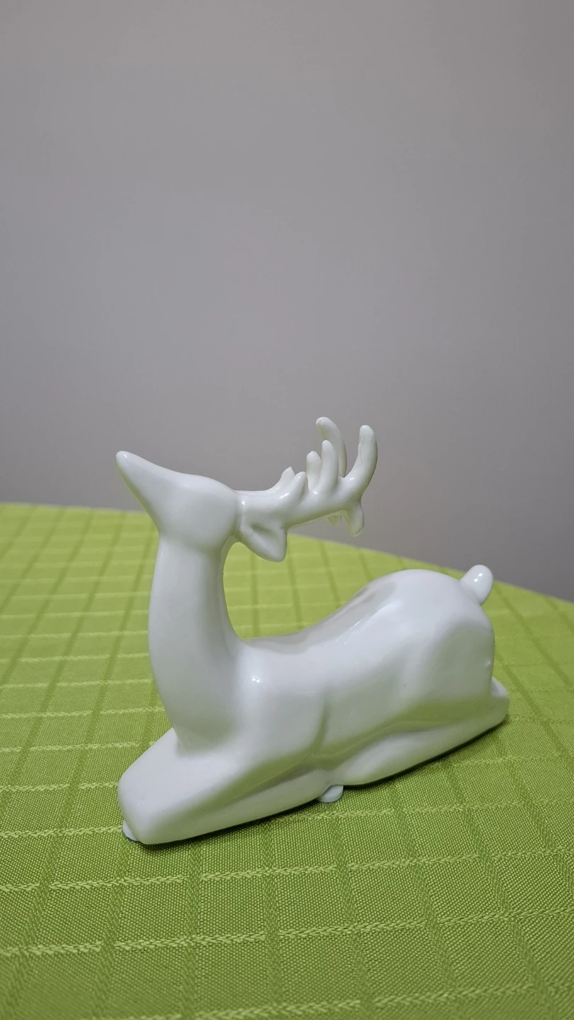 White Porcelain Deer Figurine Set - photo 4