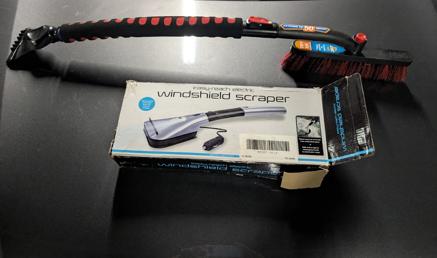 2 Windshield Scraper with Brush