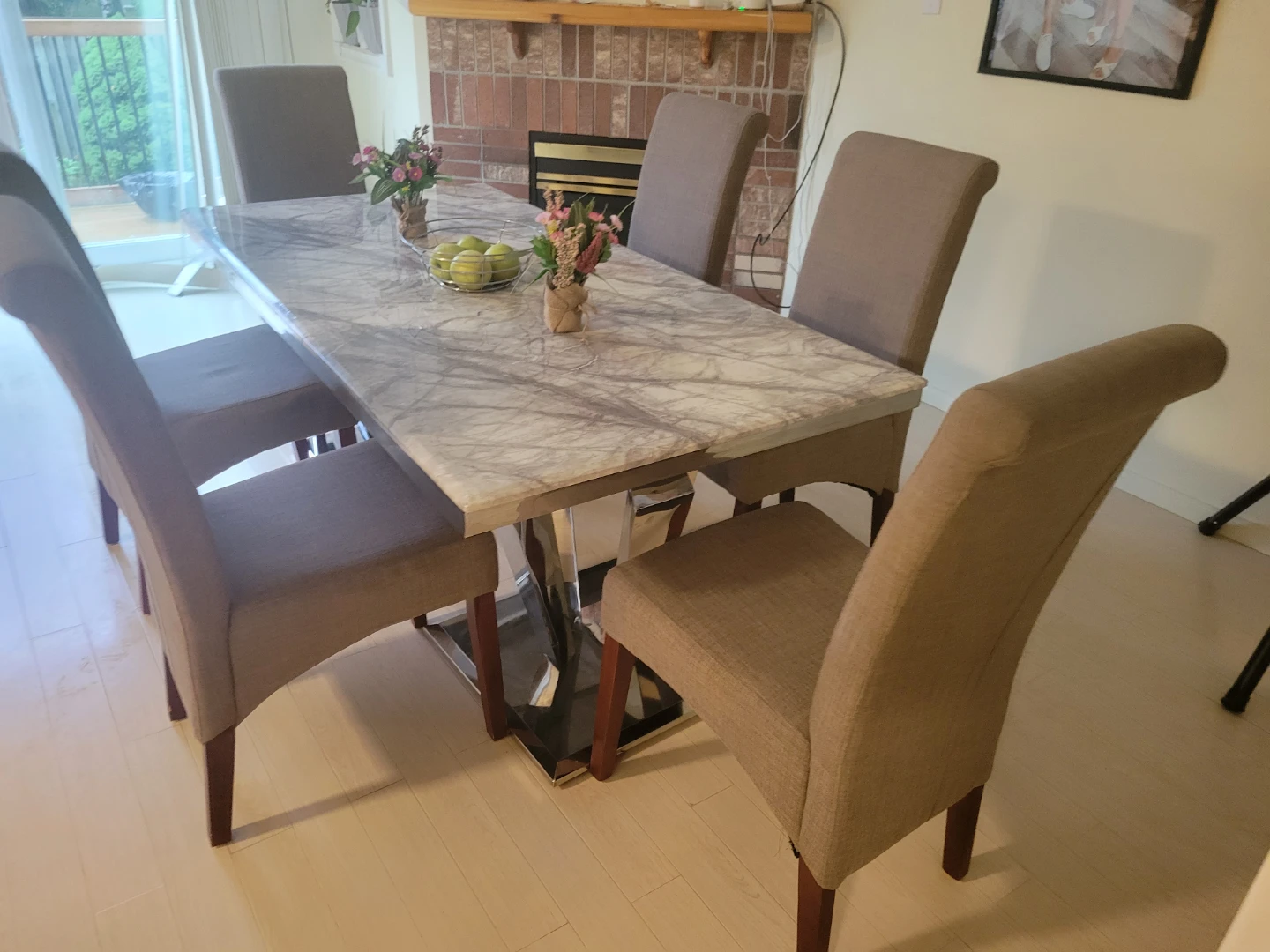 Marble Dining Table with 6 Chairs - photo 2