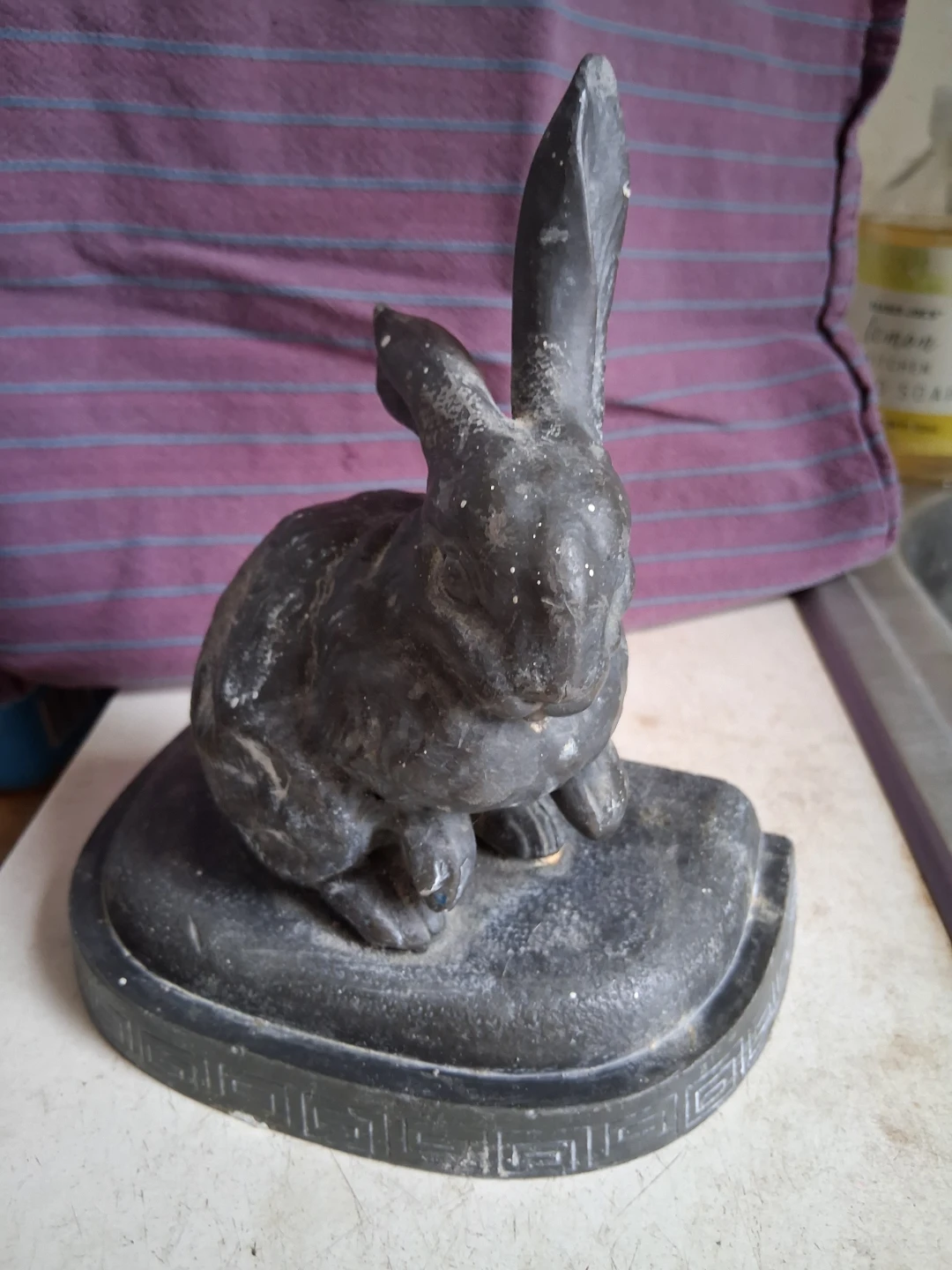 Vintage Cast Iron Rabbit Bookend - photo 2