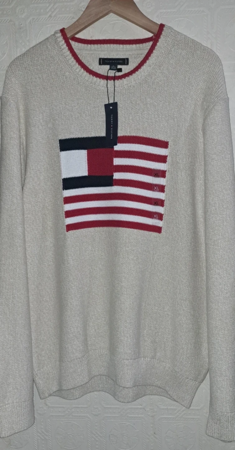 Tommy Hilfiger Sweater - XL, Signature Flag/100% Heavy Cotton!